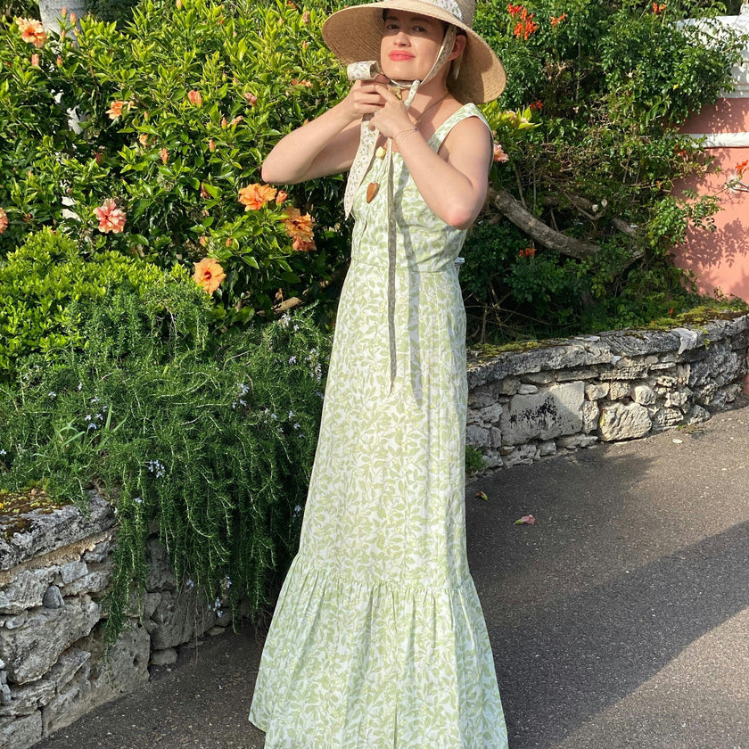 Wildflower Sun Hat - (Preorder Shipping June 15) Antique Eyelet Scallop Lace Wide & Short Ribbon