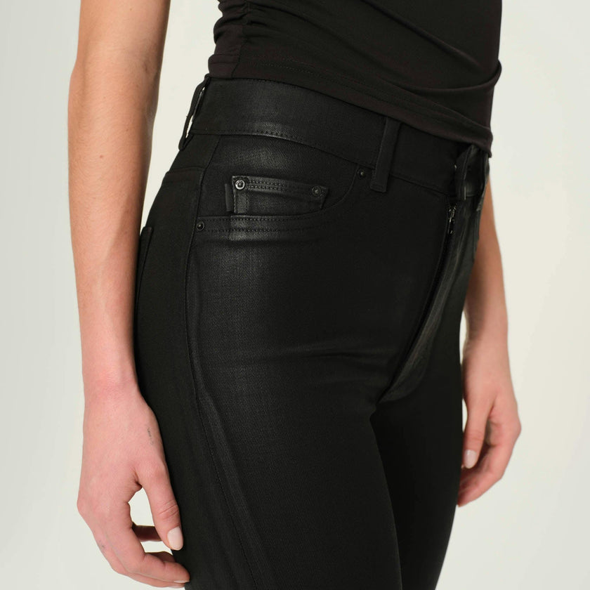 Halle Straight High Rise Instasculpt 29" Jeans | Black Coated