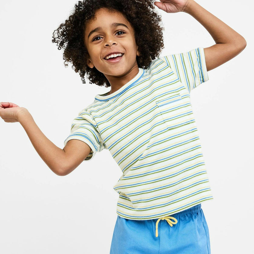 Willie T-Shirt, Butter Triple Stripe
