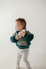 Boys Sherpa Pullover in Sea Pine