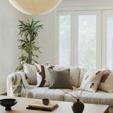 Abstract Leaf Green & Beige Accent Pillow