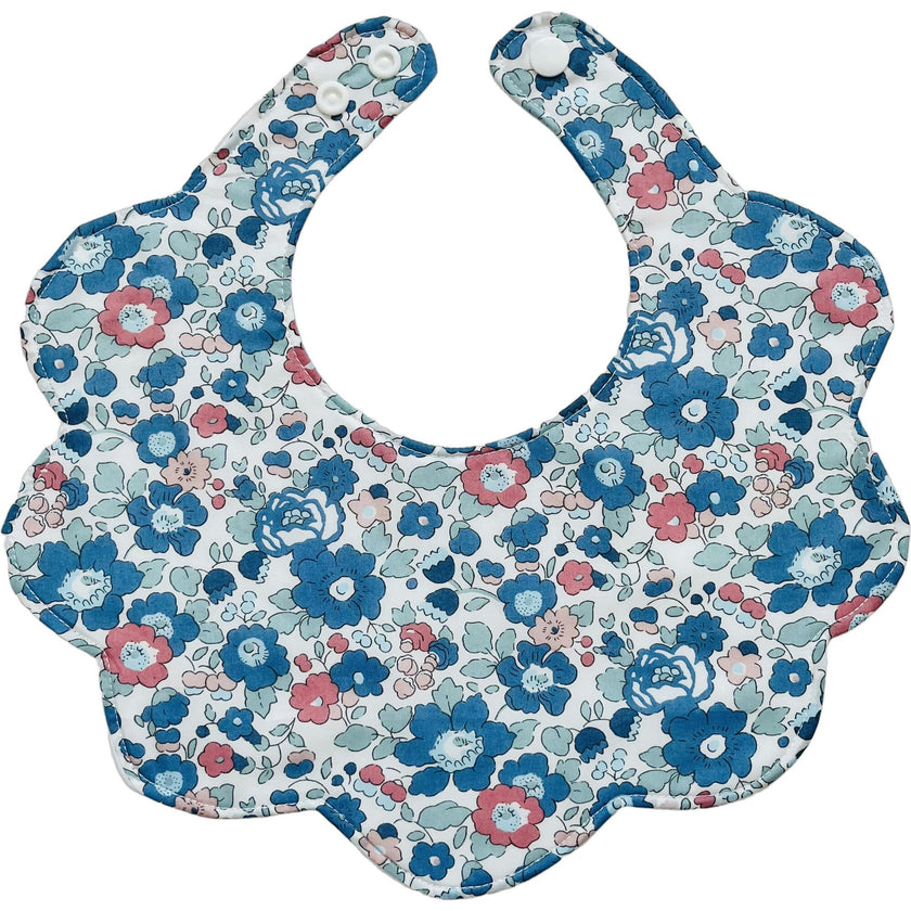 Liberty Of London Scallop Baby Dribble Bib - Betsy blue