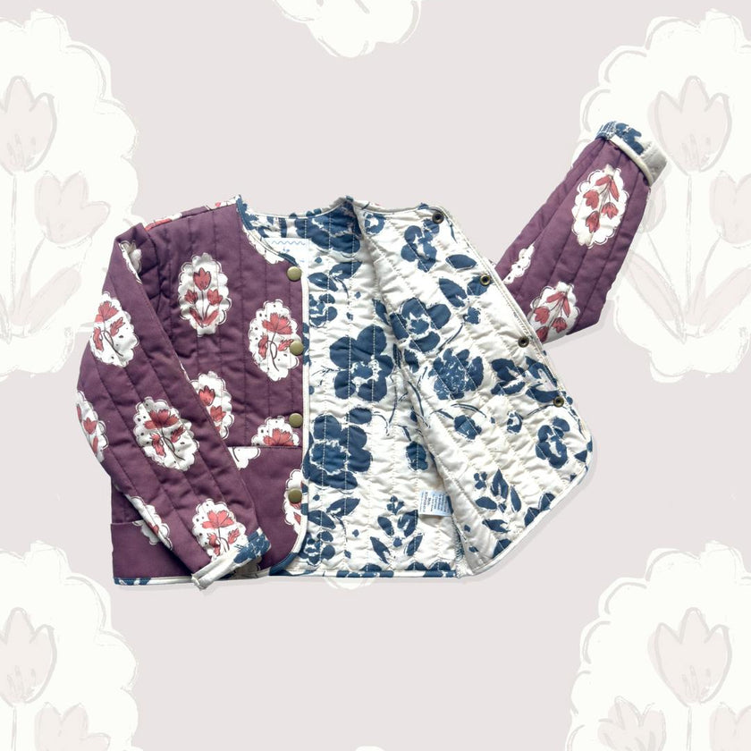 Quilted Jacket in Intaglio Maroon