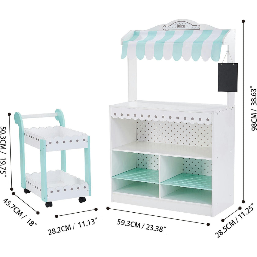 Teamson Kids My Dream Bakery Shop and Pastry Cart Wooden Play Set
