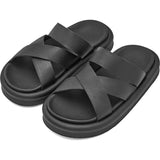 Cove Leather Cross-Over Strap Sandals
