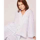 The Olivia Wide Leg Pima Pajama Set in Navy