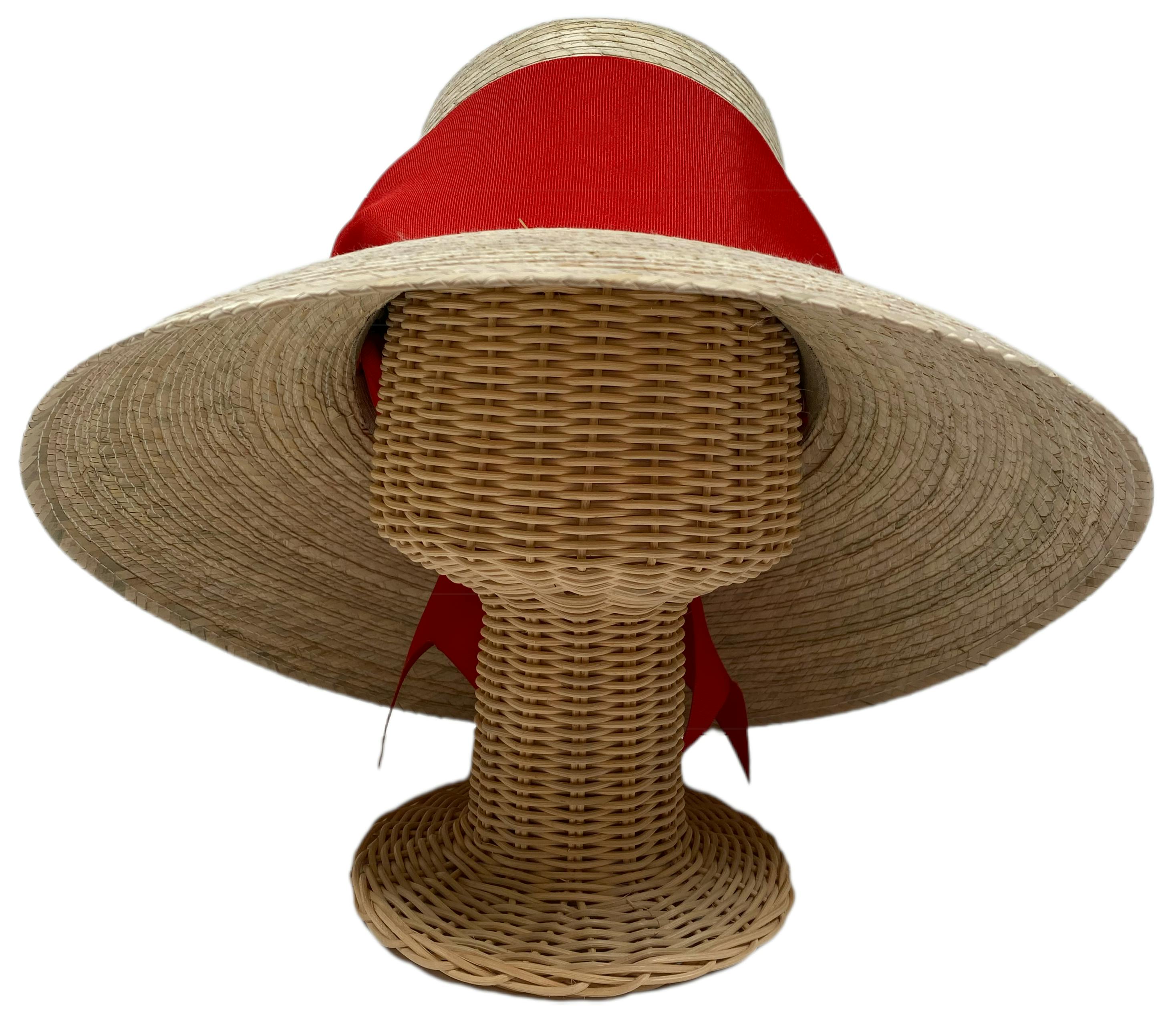 Wildflower Sun Hat (PreOrder Shipping June 15th) - Red Wide & Short Grosgrain Ribbon