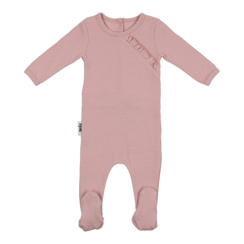 Quilted Waffle Girls Footie