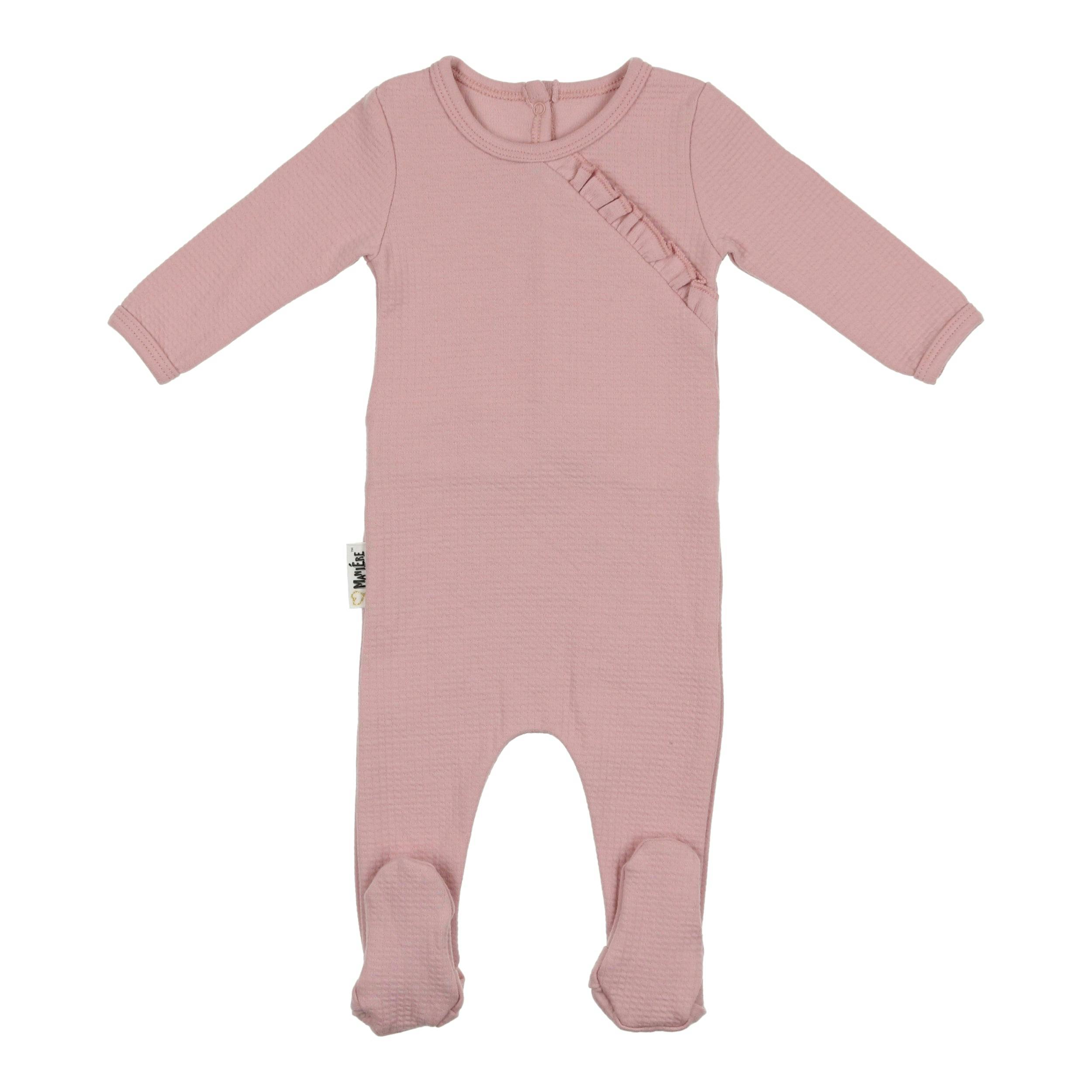 Quilted Waffle Girls Footie