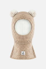 Baby Knit Bear Balaclava Light Taupe