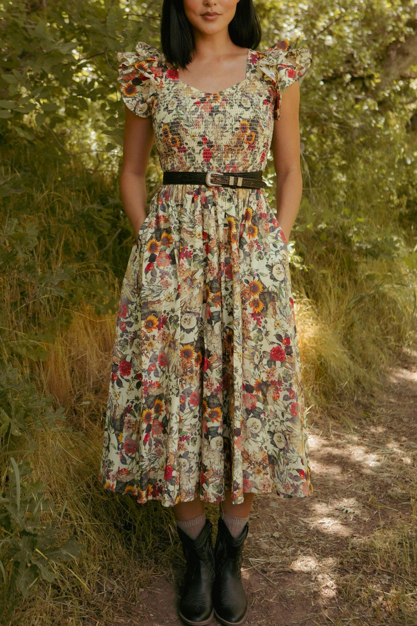 Hattie Dress in Rose Vine