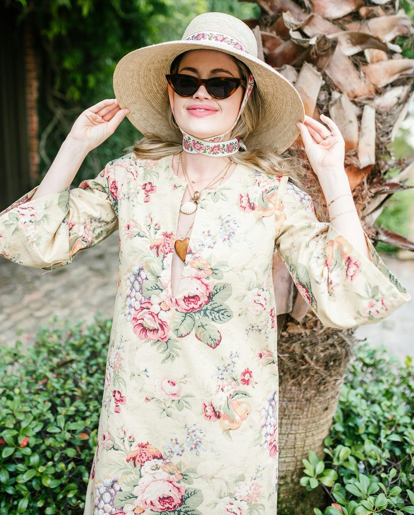 Wildflower Sun Hat (PreOrder Shipping June 15th) - Ivory Wide & Short Grosgrain Ribbon