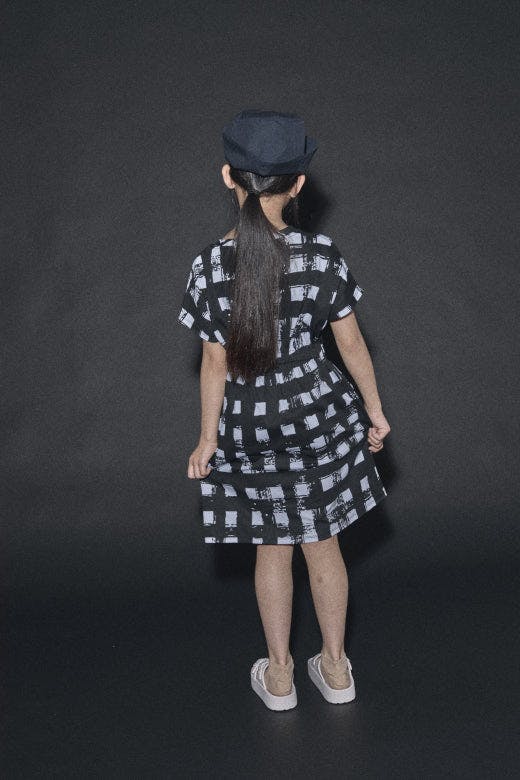 Soft Atlantic Dress Black Plaid Print