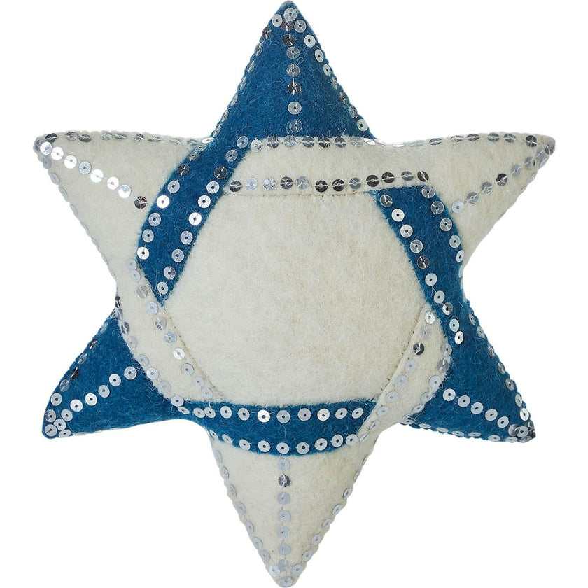 Handmade Hand Felted Wool Christmas Tree Topper - Star of David Arcadia Home