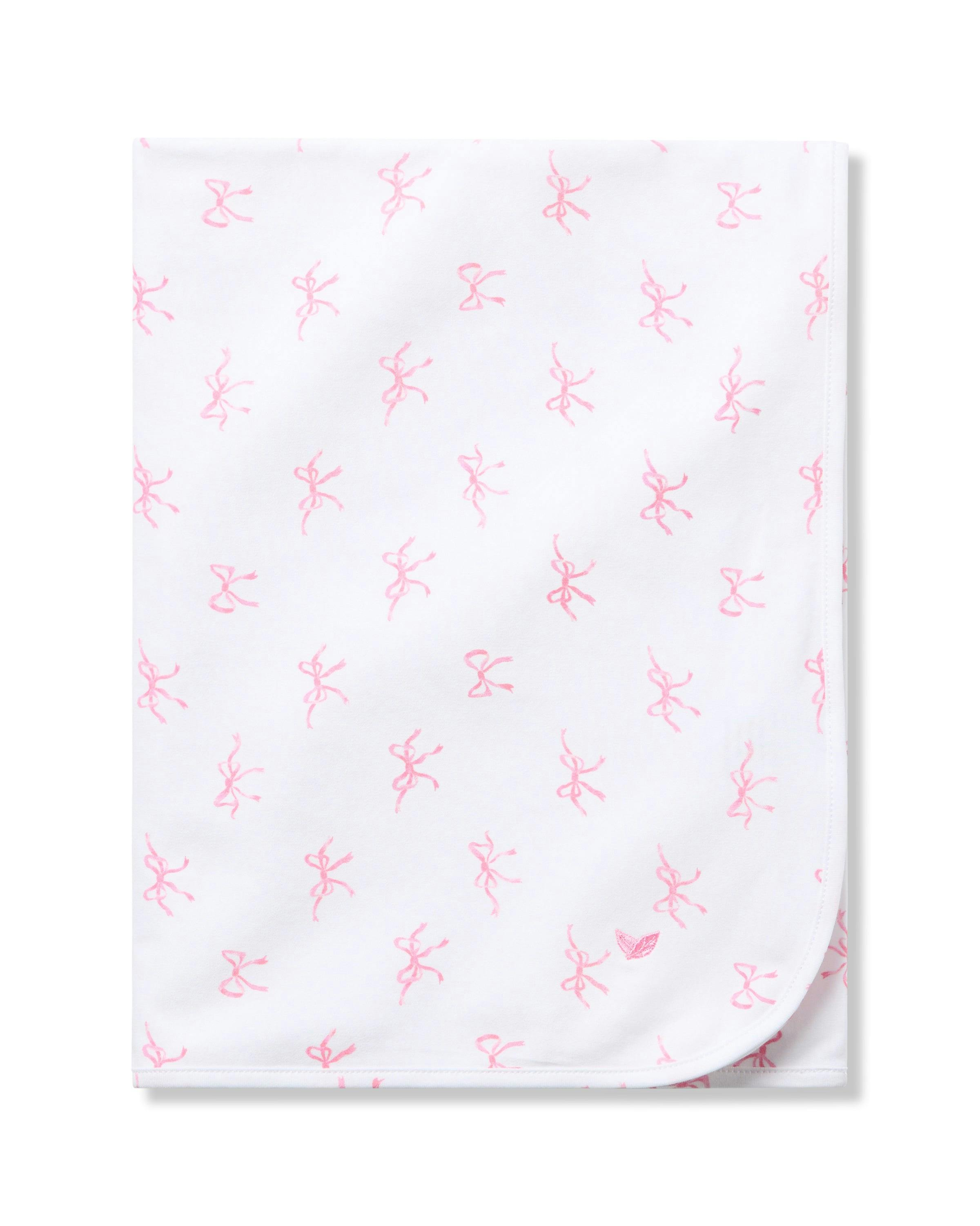 Pima Baby Blanket in Blushing Bows