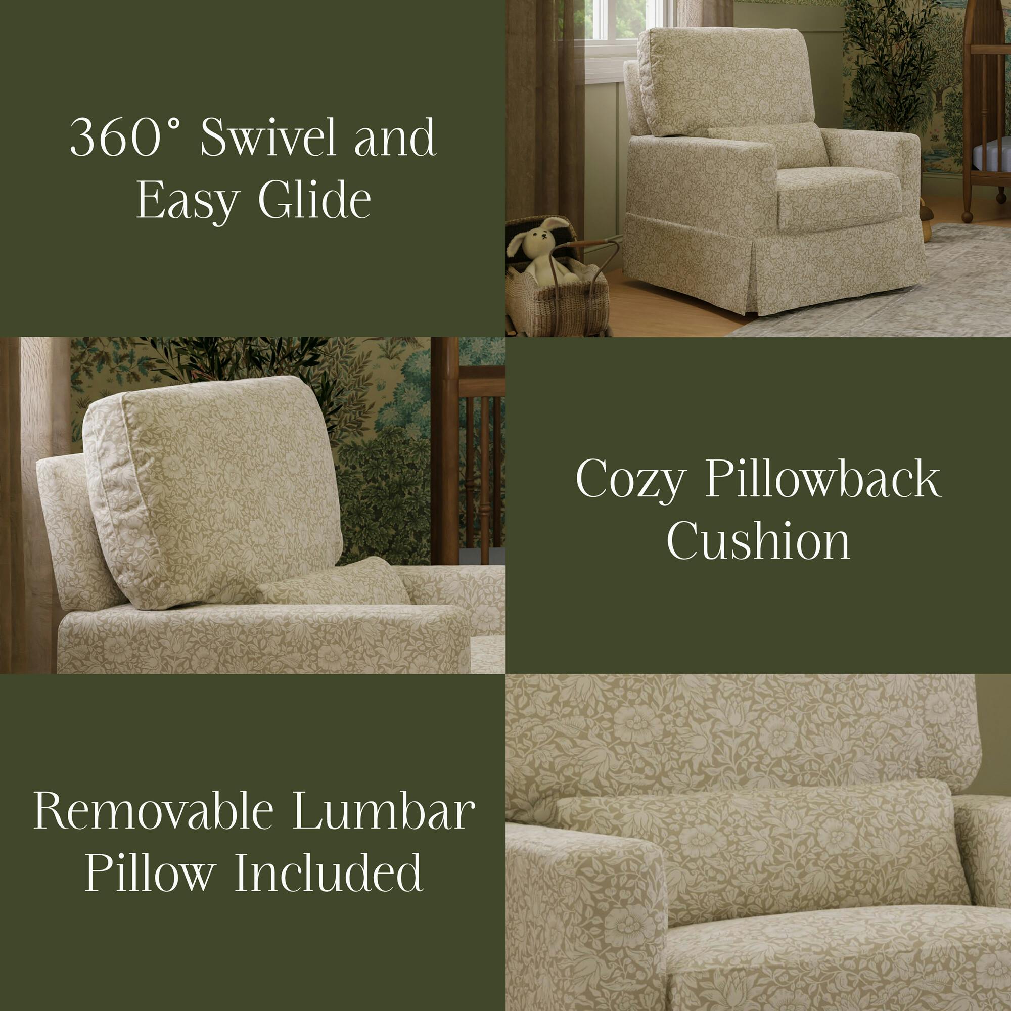 Crawford Pillowback Comfort Swivel Glider