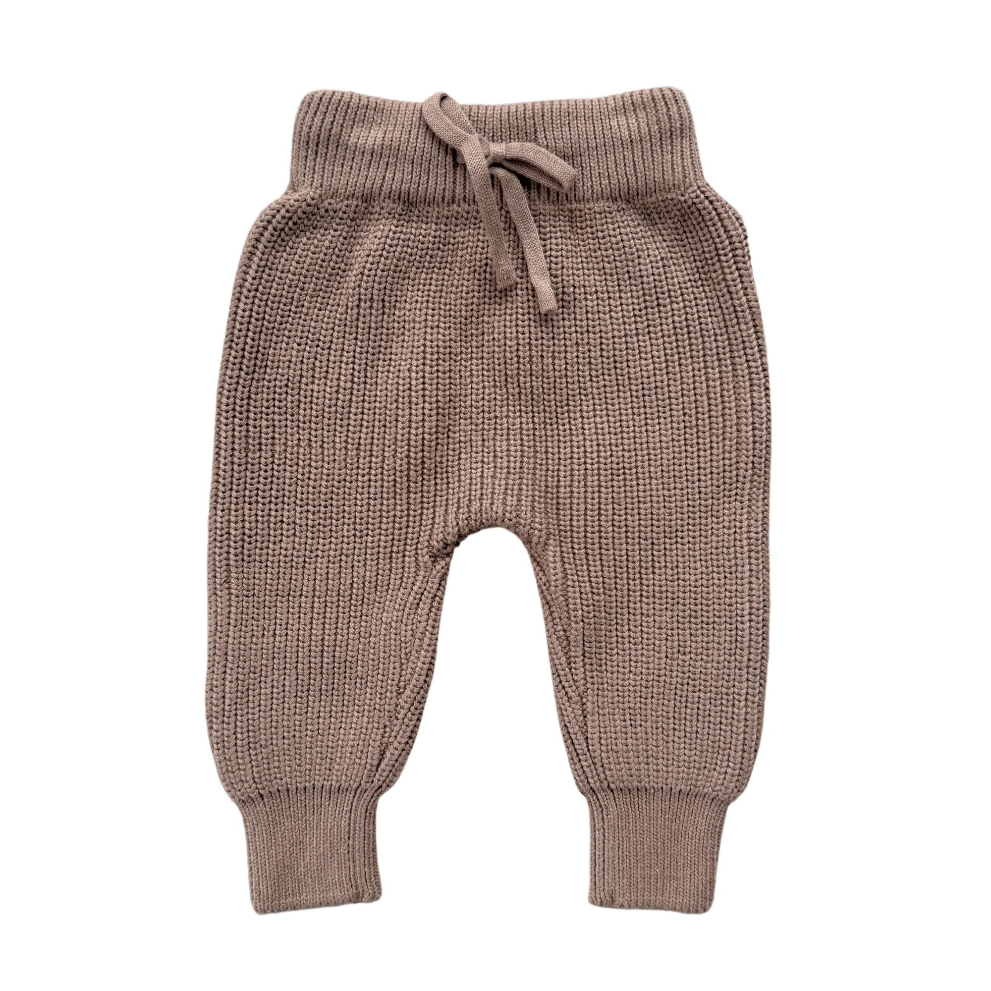 Boys Knit Pants in Sand