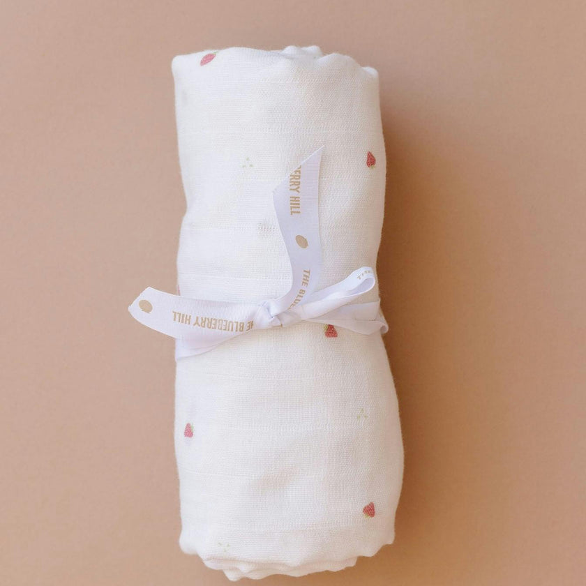 Strawberry Swaddle and Teether Set - Red Strawberry