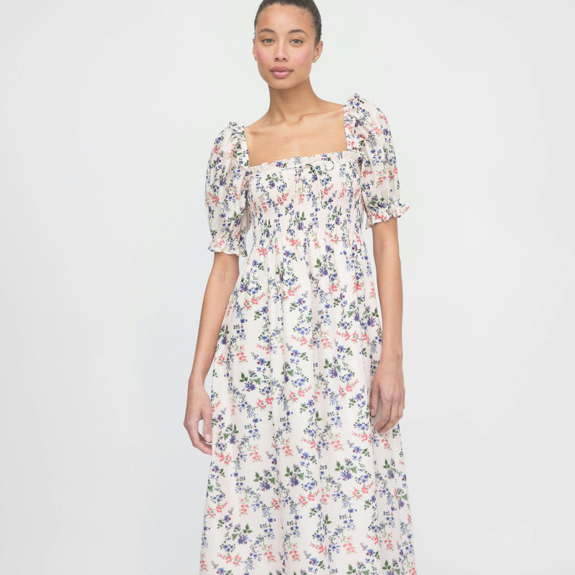 The Scarlett Nap Dress - Pink Scallop Bow Chintz