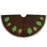 Handmade Rustic Trees Brown Felt Christmas Tree Skirt 60"