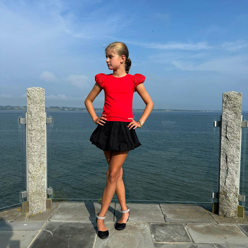 Red Puff Sleeve Top