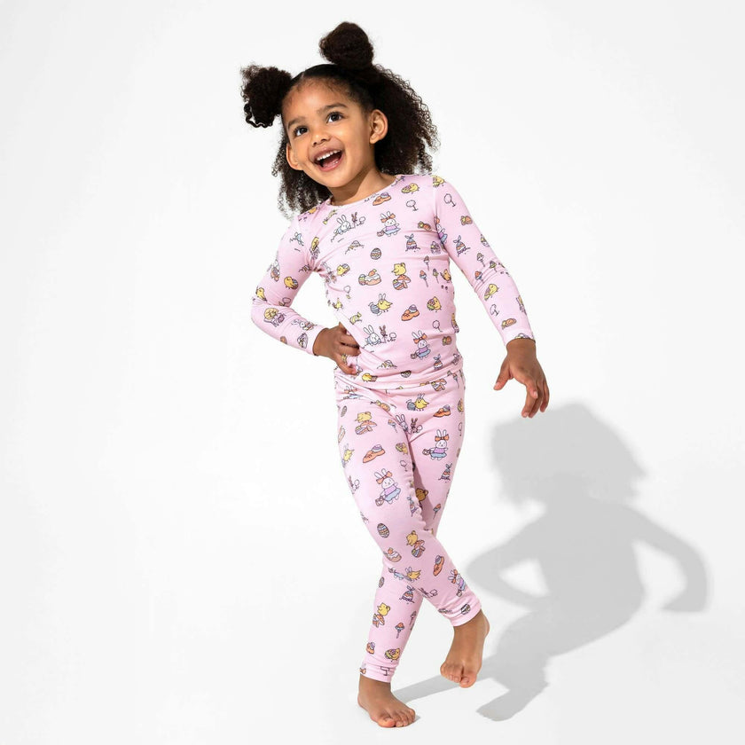 Easter Pink Bamboo Kids Pajamas