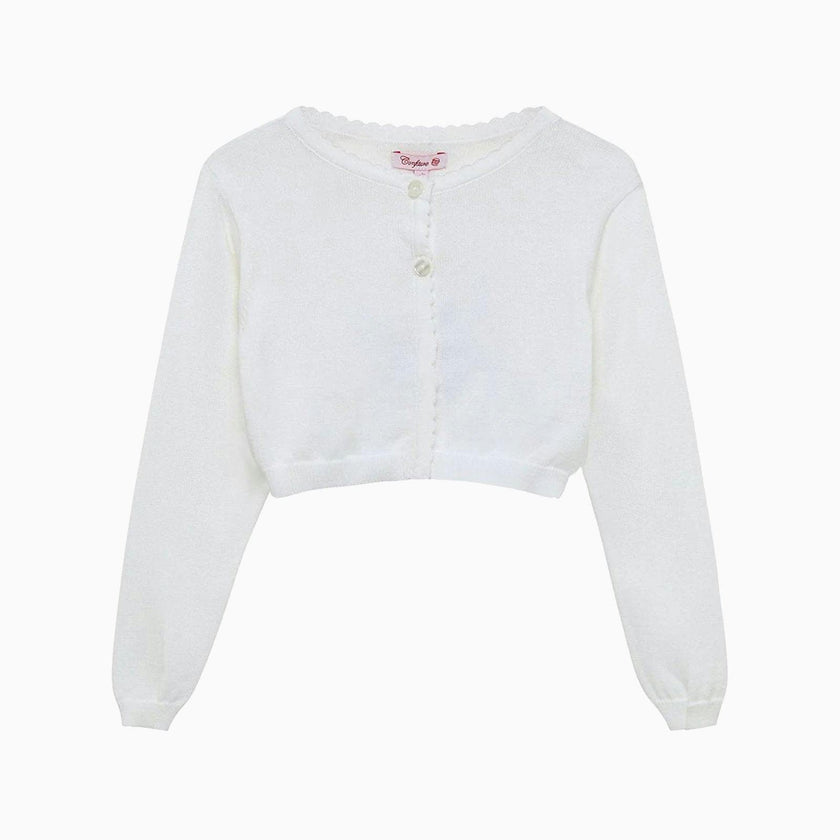 Sophie Cropped Cardigan in White