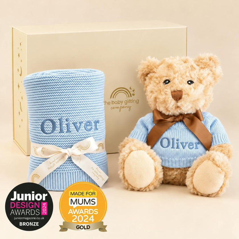 NEW BABY BLANKET AND TEDDY