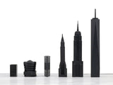 Chess Set Acrylic NEW YORK with Wood Map Board