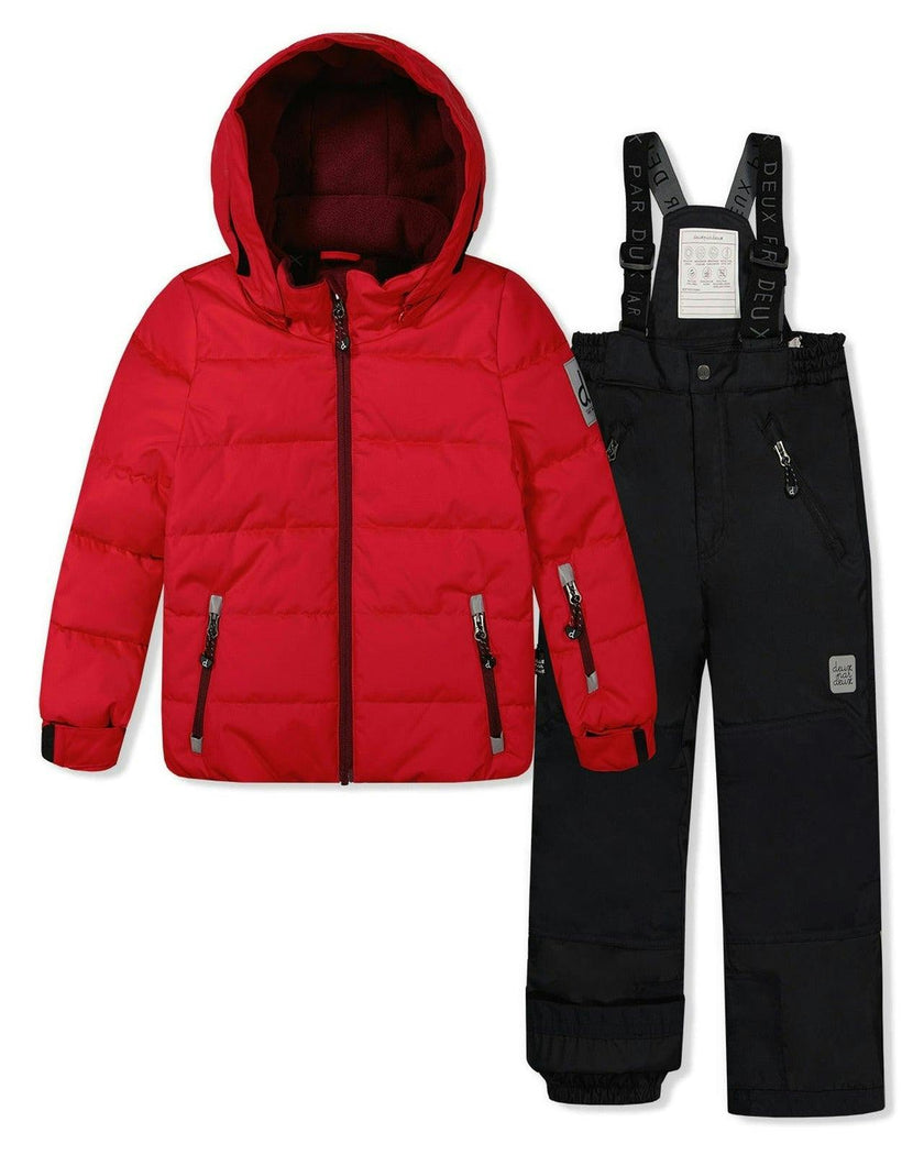 Two Piece Play Snowsuit Red With Black Pants