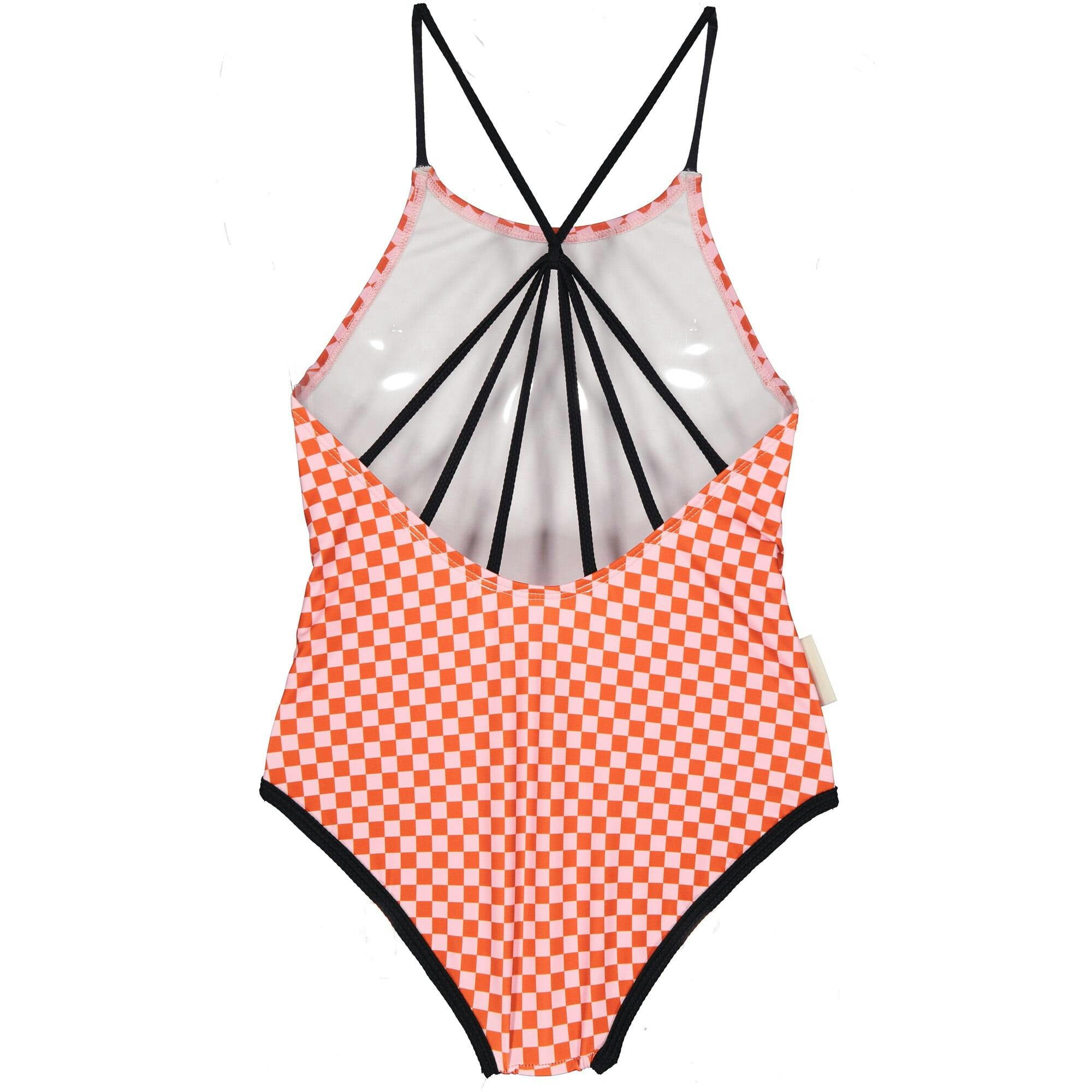 Squares Swimsuit, Red