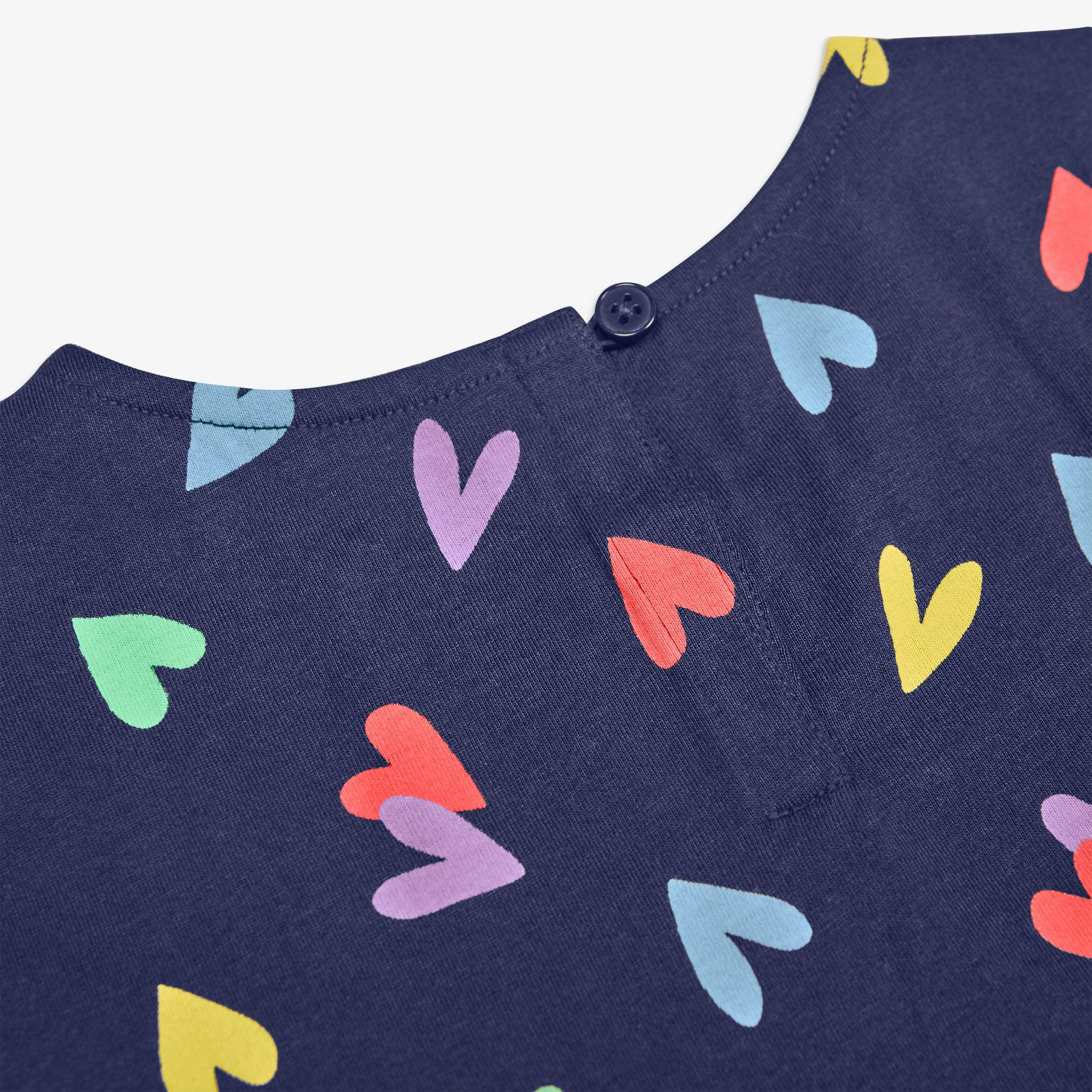 Clearance kids backyard dress in rainbow confetti hearts