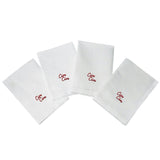 'Cin Cin' Linen-Cotton Hemstitch Dinner Napkins, Set of 4