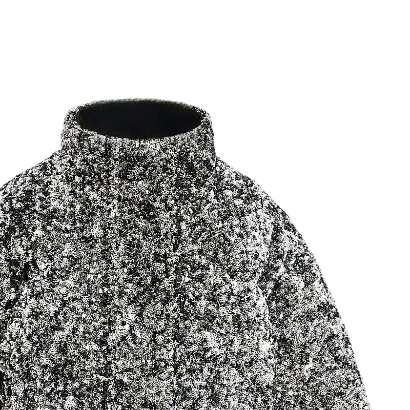 Black Glitter Puffer Jacket