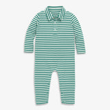 Baby Long Sleeve Polo Romper In Stripe, Stripes