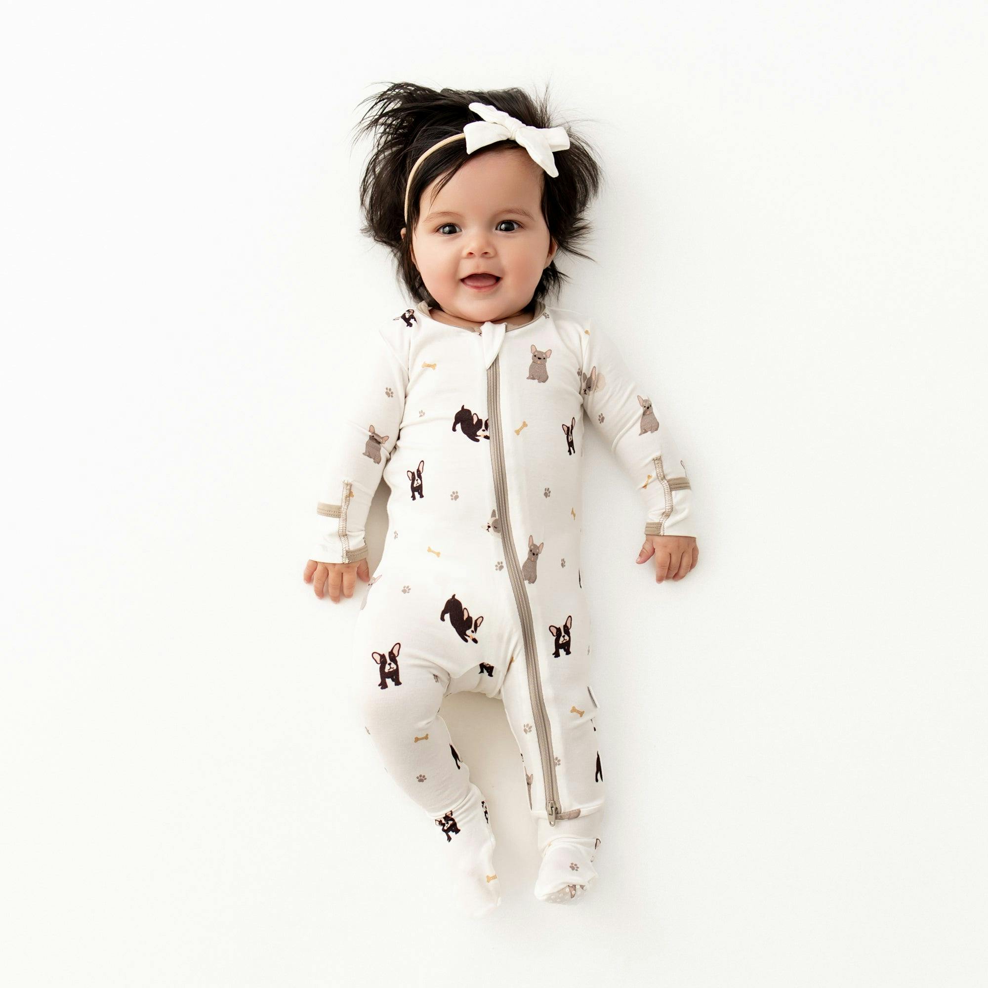 French Bulldogs Zippered Footie
