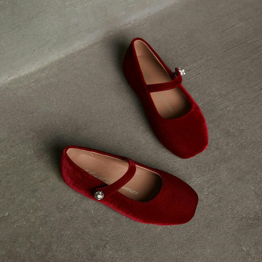 Whitney Velvet Square-Toe Mary Jane Shoes