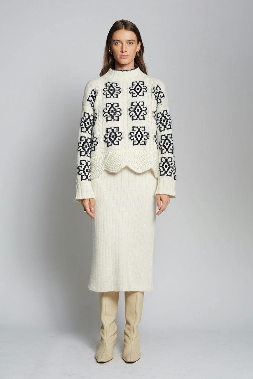 SIENNA SWEATER | IVORY + BLACK