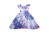 Tie Dye Ruffle Sleeve Twirly Dress