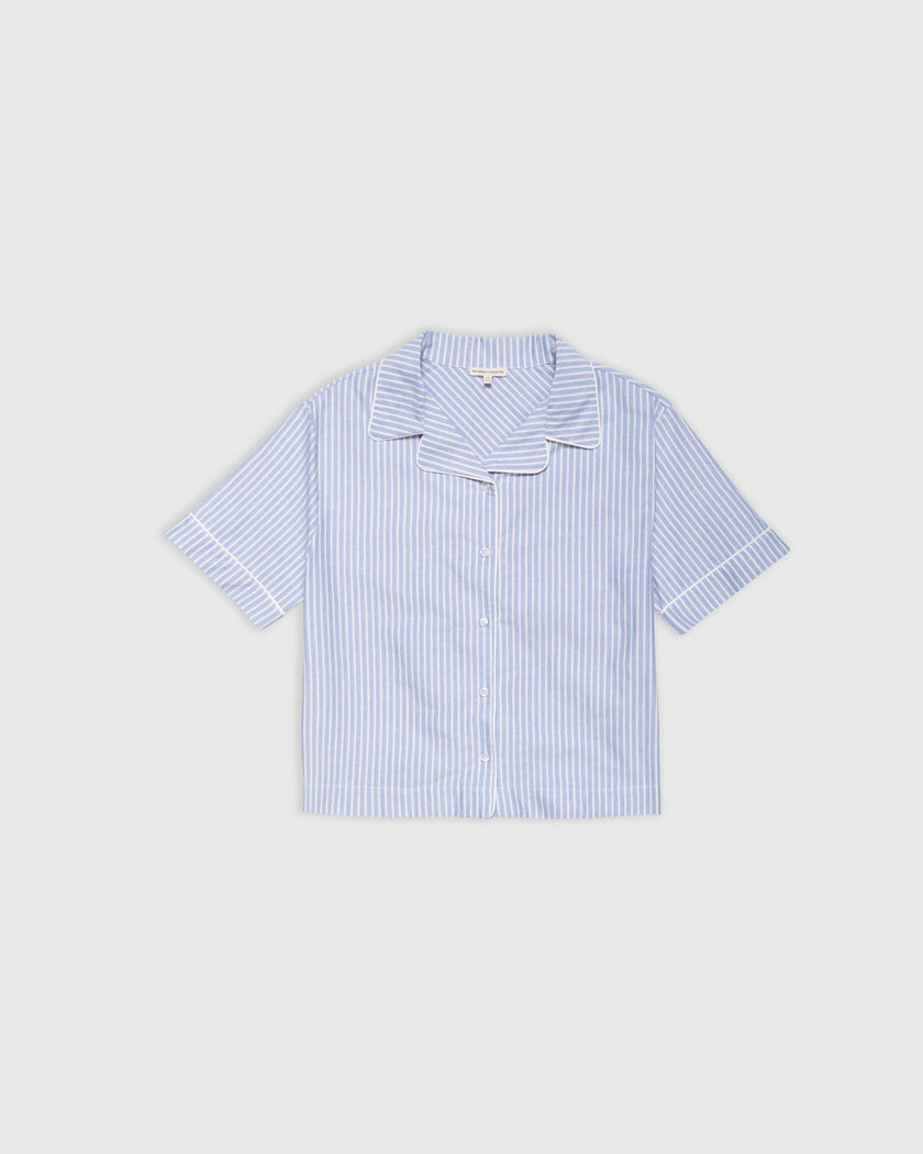 Adult Bowling Shirt in Oxford Stripe