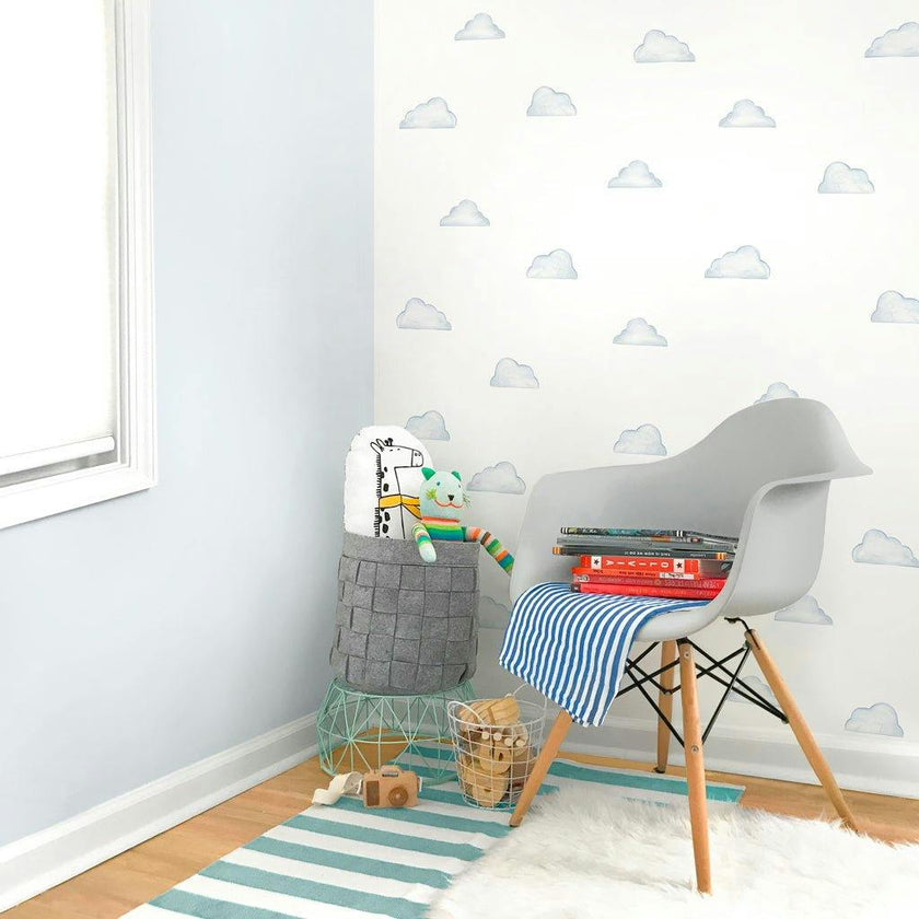 Watercolor Clouds Stylized • Mini • Peel-and-Stick Wall Decals