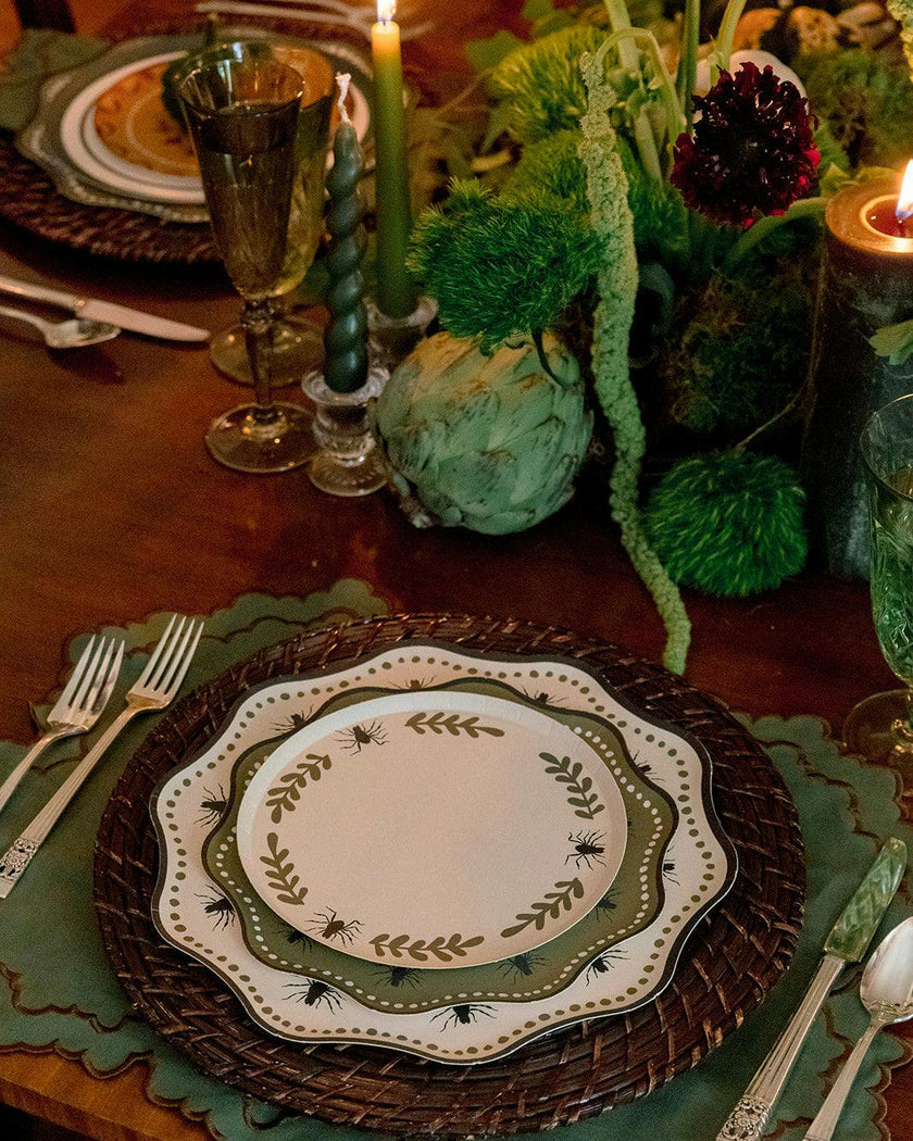 Charlotte Dinner Plate Set - Bone/Olive