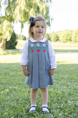 Houndstooth Jumper with Hearts & Flowers