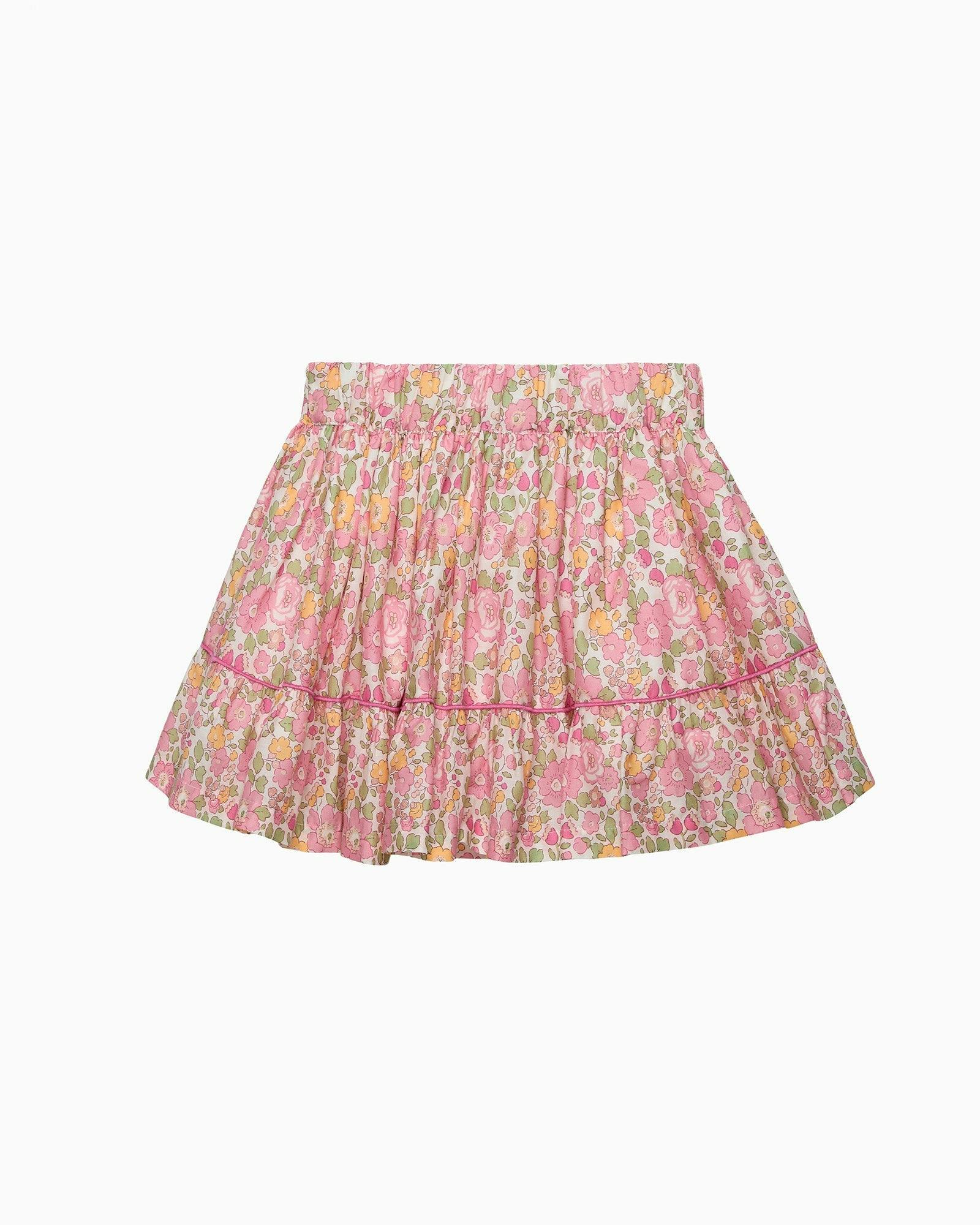 Betsy Bow Tiered Skirt in Peach Sparkle Betsy