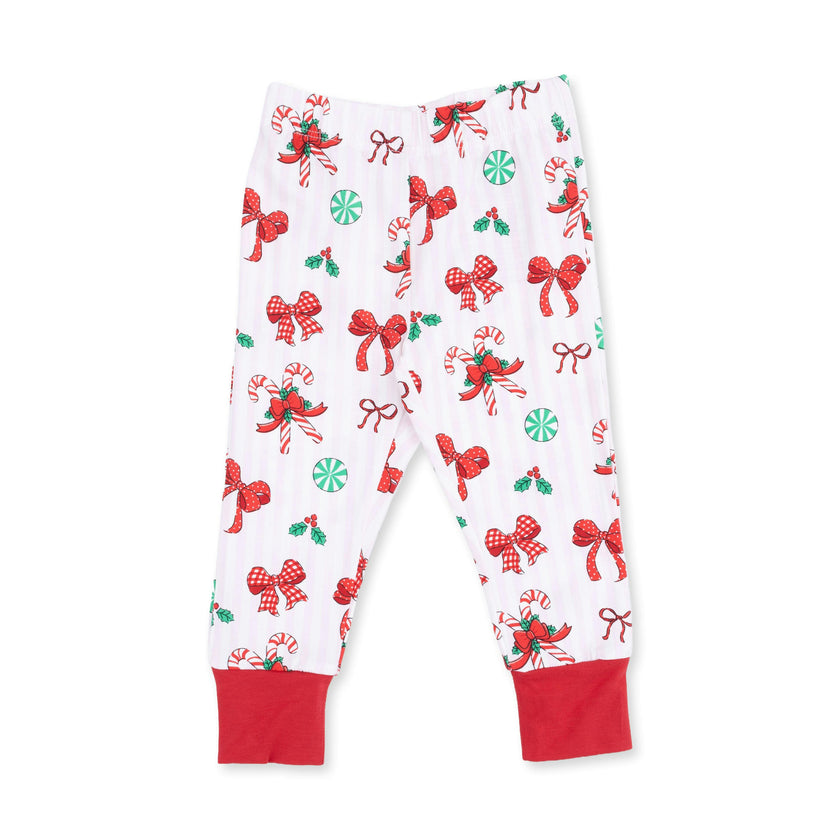Bows & Candy Canes - Bamboo - Long Sleeve Loungewear Set
