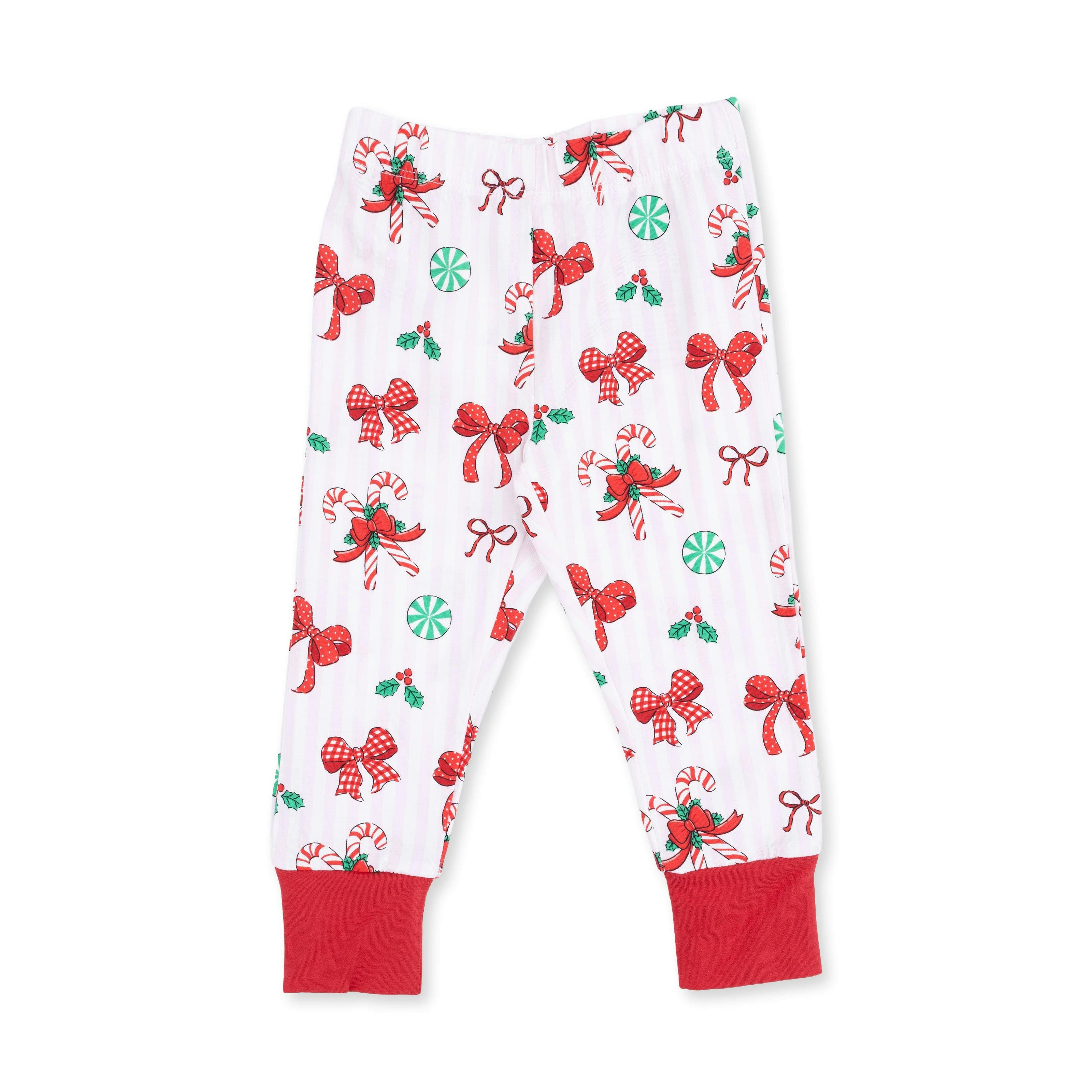 Bows & Candy Canes - Bamboo - Long Sleeve Loungewear Set