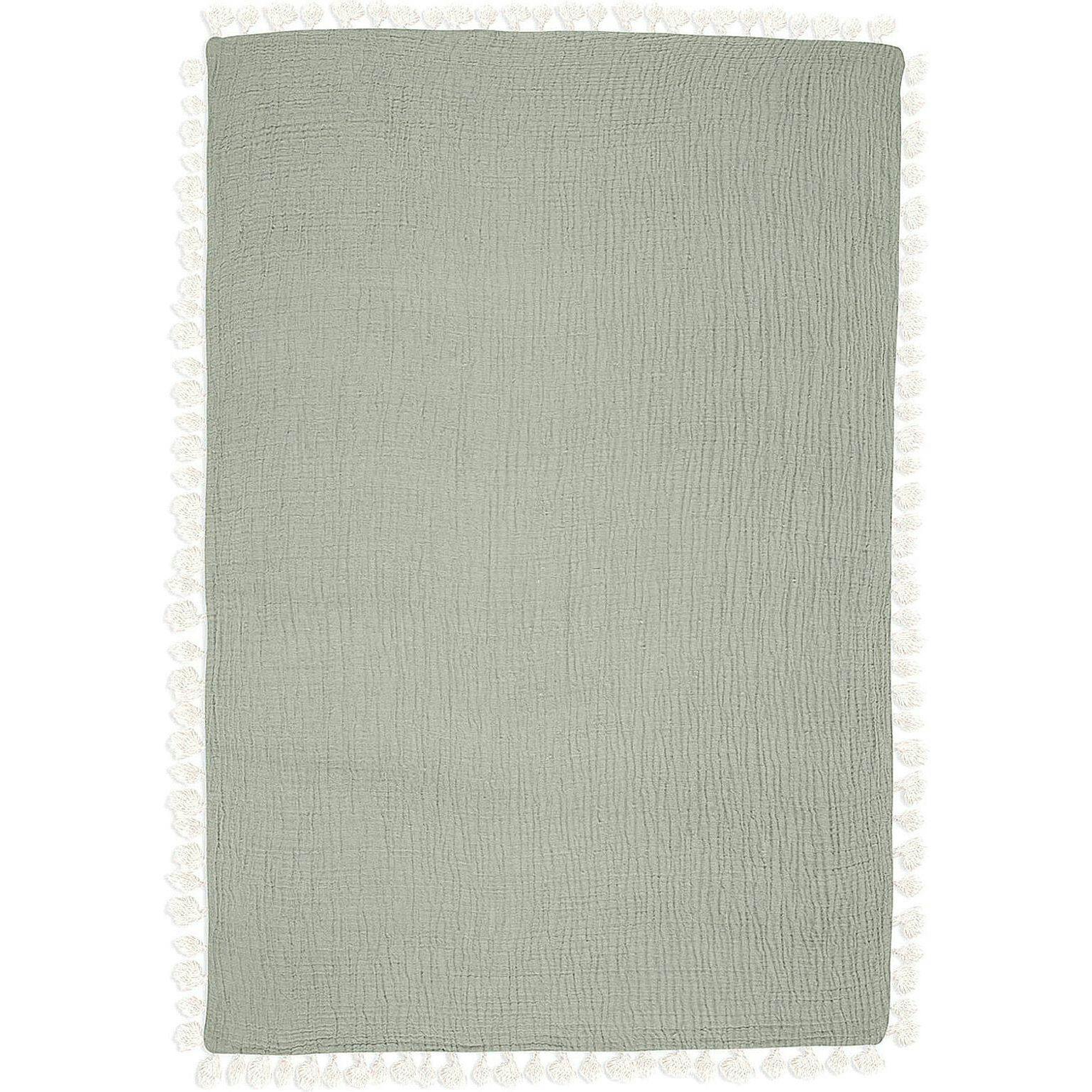 6-Layer Muslin Cotton Baby Blanket (Green Fern)