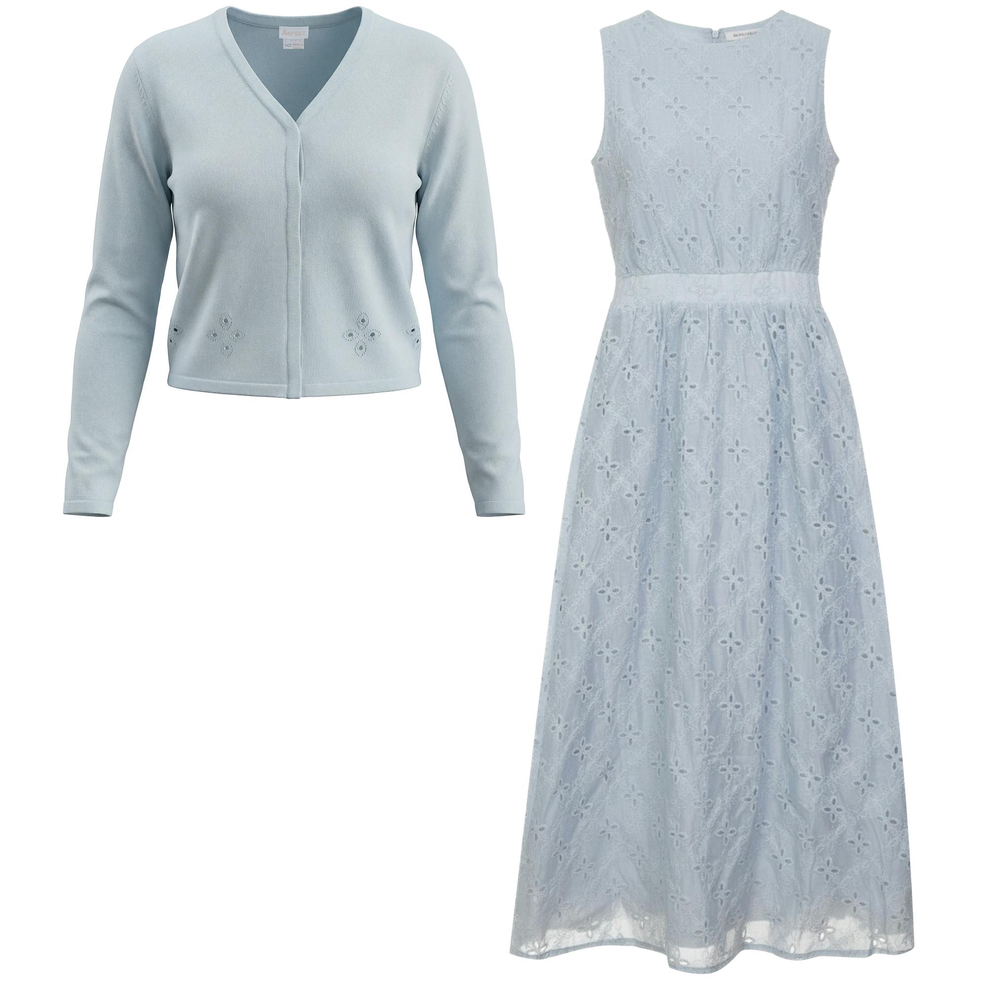 Woven Embroidered Jumper Cardigan Set