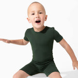 Pine Green Bamboo Kids Pajama Short Set