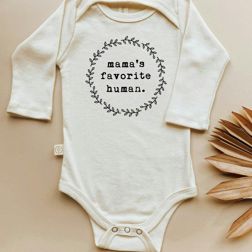 Mama's Favorite Human Organic Bodysuit Long Sleeve